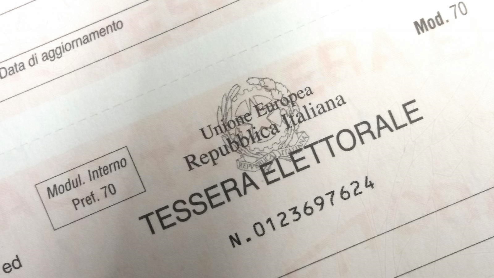 intestazione tessera elettorale